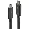 Lindy 0,5 m Thunderbolt 3 kabelis, pasīvais, 0,5 m, USB C, USB C, USB 3.2 Gen 1 (3.1 Gen 1), vīrišķais/vīrišķais, melns