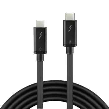 Lindy 0,5 m Thunderbolt 3 kabelis, pasīvais, 0,5 m, USB C, USB C, USB 3.2 Gen 1 (3.1 Gen 1), vīrišķais/vīrišķais, melns