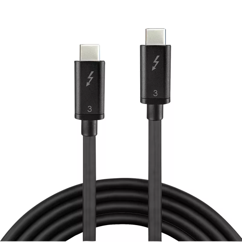 Lindy 0,5 m Thunderbolt 3 kabelis, pasīvais, 0,5 m, USB C, USB C, USB 3.2 Gen 1 (3.1 Gen 1), vīrišķais/vīrišķais, melns