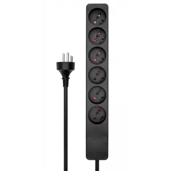Microconnect MC-GRU0610DKB strāvas pagarinātājs 10 m 6 maiņstrāvas kontaktligzdas(-u) Iekštelpām Melns