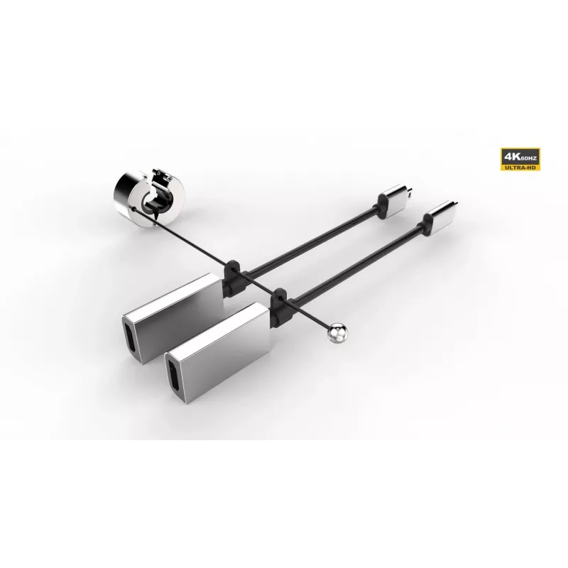 Vivolink PROADRING8S video kabeļa adapteris Mini DisplayPort + USB-C HDMI Melns, Pelēks