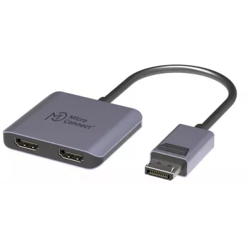 DisplayPort uz 2x HDMI adapteris MicroConnect MC-DP-2XHDMI, divi HDMI sieviešu, 4K atbalsts