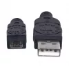Manhattan USB-A uz Micro-USB kabelis, 1,8 m, vīrišķais uz vīrišķo, melns, 480 Mb/s (USB 2.0), Hi-Speed USB, mūža garantija, ekvivalents UUSBHAUB6.