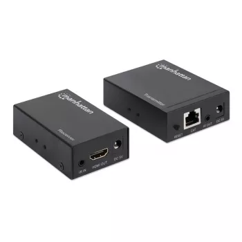 Manhattan HDMI 1080p signāla pagarinātāja komplekts caur Ethernet, līdz 50 m ar vienu Cat6 kabeli, raidītāja un uztvērēja moduļi, IS atbalsts, trīs gadu garantija