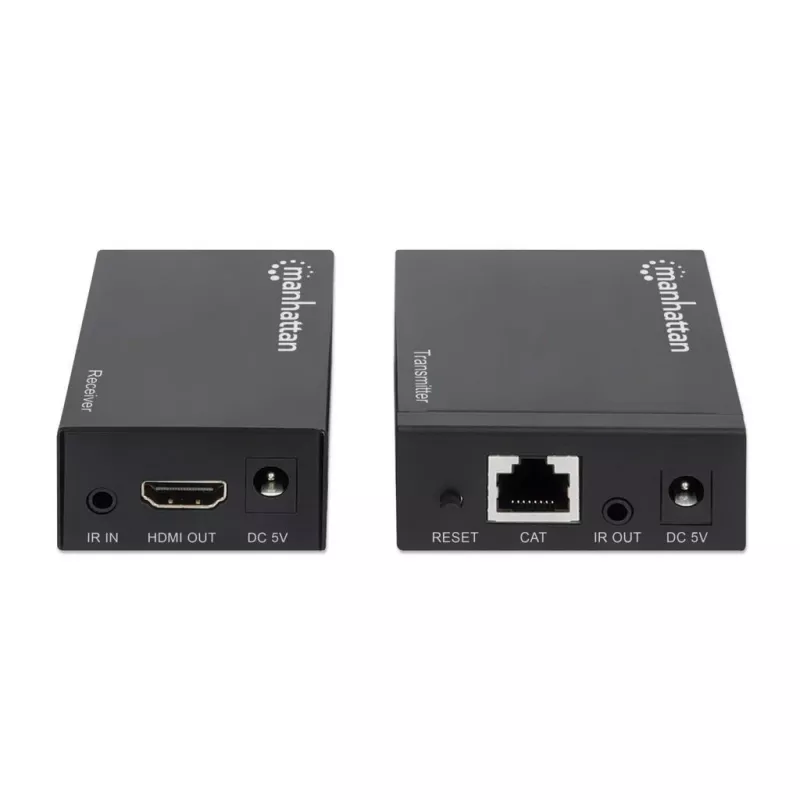 Manhattan HDMI 1080p signāla pagarinātāja komplekts caur Ethernet, līdz 50 m ar vienu Cat6 kabeli, raidītāja un uztvērēja moduļi, IS atbalsts, trīs gadu garantija
