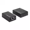 Manhattan HDMI 1080p signāla pagarinātāja komplekts caur Ethernet, līdz 50 m ar vienu Cat6 kabeli, raidītāja un uztvērēja moduļi, IS atbalsts, trīs gadu garantija