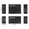 Manhattan HDMI 1080p signāla pagarinātāja komplekts caur Ethernet, līdz 50 m ar vienu Cat6 kabeli, raidītāja un uztvērēja moduļi, IS atbalsts, trīs gadu garantija