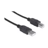 USB-A uz USB-B kabelis Manhattan 333368 1,8 m vīr. pret vīr. melns