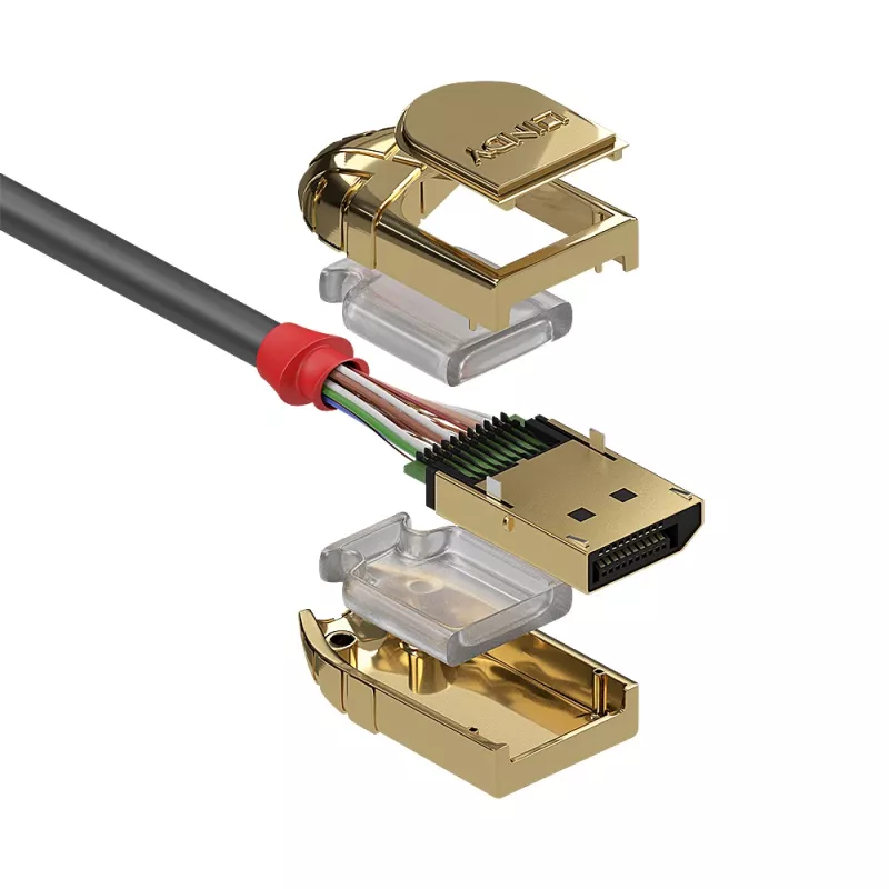 Lindy 1m DisplayPort 1.4 kabelis, Gold Line