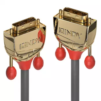 Lindy 15 m DVI-D Single Link kabelis, Gold Line