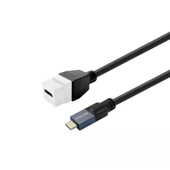 USB-C ligzdas keystone modulis VivoLink PROKEYUSBCFM1W balts — paneļa stiprinājuma savienotāja modulis