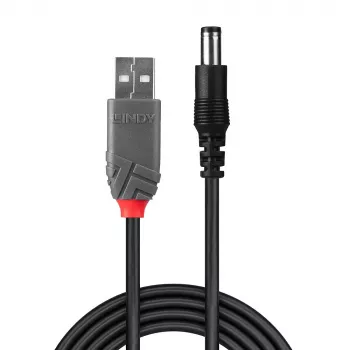 Adaptera kabelis USB A vīr. - DC 5.5/2.1 mm vīr. Lindy 70268