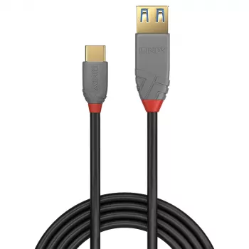 Lindy 0,15 m USB 3.2 Type-C uz A adaptera kabelis, 10 Gbps, Anthra Line
