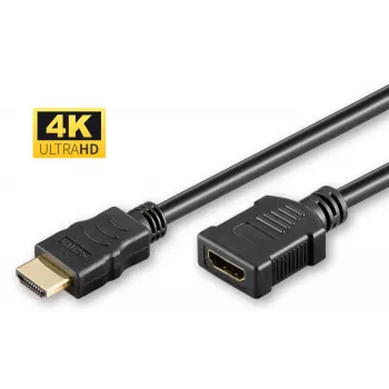 Microconnect HDMI 2.0 pagarinātāja kabelis 1 m vīrišķais uz sievišķo 18 Gbit/s