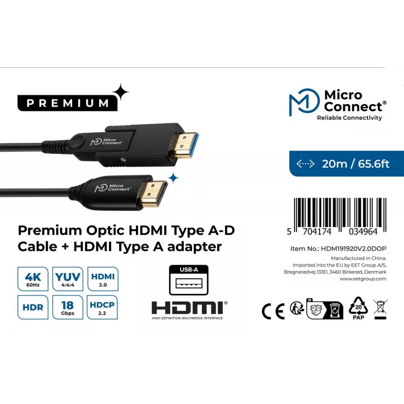 HDMI kabelis MicroConnect HDM191920V2.0DOP 20m