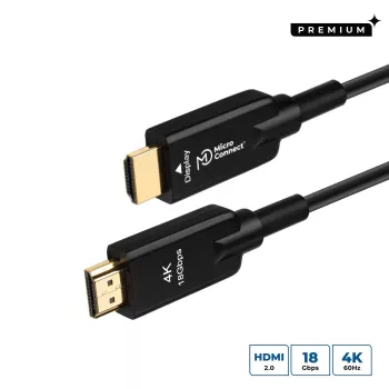 Microconnect HDM191950V2.0AOP HDMI kabelis 50 m HDMI Type A (Standard) Melns