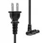ProXtend A tips uz leņķveida C7 barošanas vads melns 2m 125V 15A