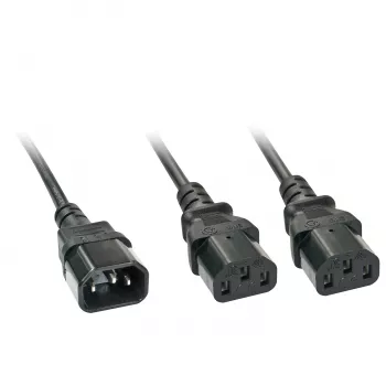 Lindy 2m IEC sadalītāja kabelis IEC C14 uz 2 x IEC C13