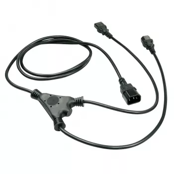 Lindy 2m IEC sadalītāja kabelis IEC C14 uz 2 x IEC C13