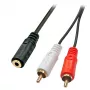 Lindy 0,25 m AV adaptera kabelis - 3,5 mm ligzda uz 2 x RCA spraudnis