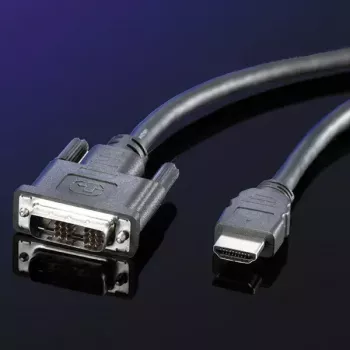 DVI kabelis ROLINE DVI (18+1) V - HDMI V 2 m