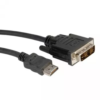 DVI kabelis ROLINE DVI (18+1) V - HDMI V 2 m