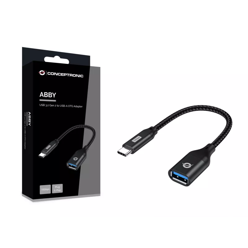 Conceptronic ABBY18B USB 3.2 Gen 2 uz USB-A OTG adapteris