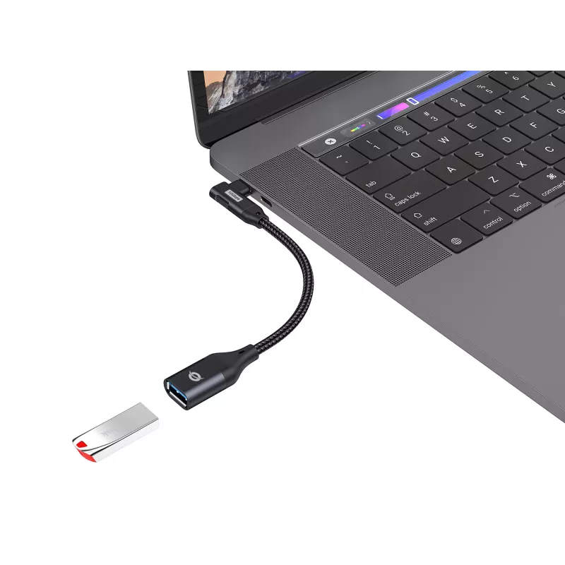 Conceptronic ABBY19B USB 3.2 Gen 2 90° leņķveida uz USB-A OTG adapteris