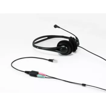 Equip RJ9 uz 3,5 mm austiņu audio adapteris, melns, 0,25 m