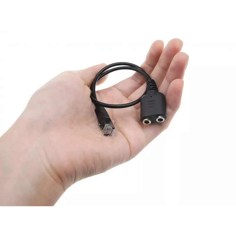 Equip RJ9 uz 3,5 mm austiņu audio adapteris, melns, 0,25 m