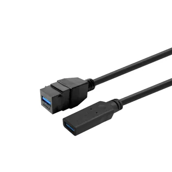 VivoLink USB 3.0 Type A to Type A kabelis 0,2 m — melns