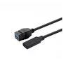 VivoLink USB 3.0 Type A to Type A kabelis 0,2 m — melns