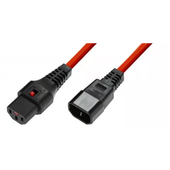 Microconnect MC-C13C14LOCK-1.5M strāvas kabelis sarkans C13 savienotājs C14 savienotājs