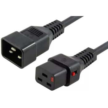 Strāvas kabelis MicroConnect MC-C19C20LOCK-1.5M — C19 uz C20 ar IEC fiksatoru, 1,5 m