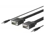 Vivolink PROVGAS15 video kabeļa adapteris 15 m VGA (D-Sub) + 3,5 mm melns
