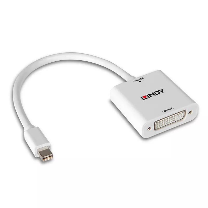 Lindy Mini DisplayPort–DVI pārveidotājs 0,18 m Mini DisplayPort DVI-I