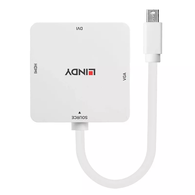 Lindy Mini DisplayPort 1.2 uz HDMI 1.4, DVI un VGA pārveidotājs