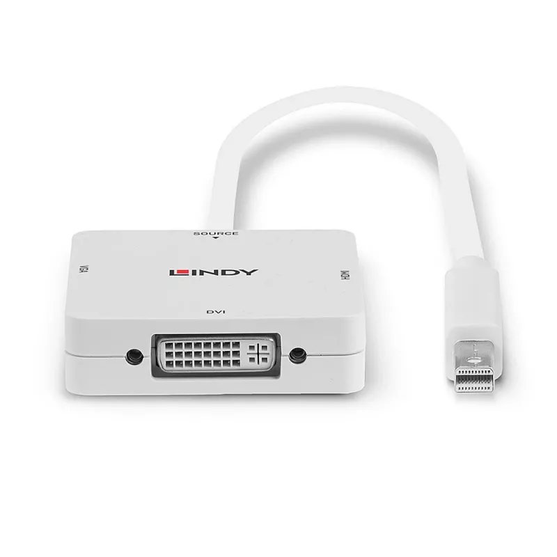 Lindy Mini DisplayPort 1.2 uz HDMI 1.4, DVI un VGA pārveidotājs