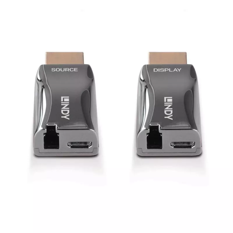 AV raidītājs un uztvērējs Lindy 300m optiskās šķiedras HDMI 4K60