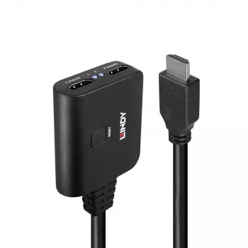 Lindy 2 Port HDMI 4K60 Splitter kabelis Melns 3840x2160