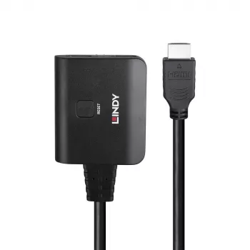 Lindy 2 Port HDMI 4K60 Splitter kabelis Melns 3840x2160