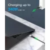 Manhattan USB-C uz USB-C kabelis 240 W 2 m vīr. uz vīr. melns 480 Mb/s