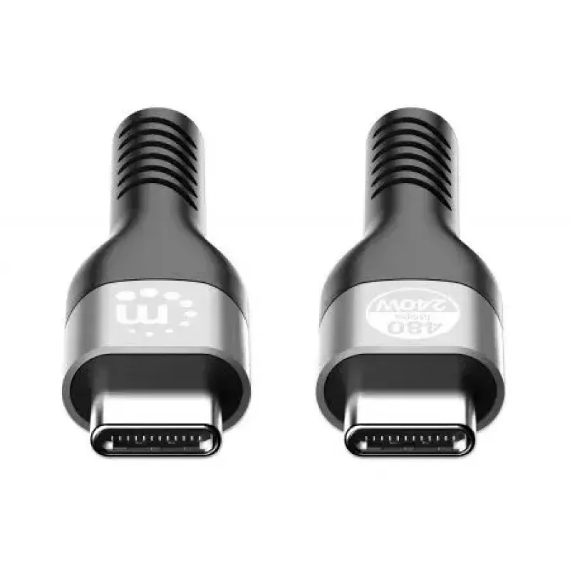 Manhattan USB-C uz USB-C kabelis 240 W 2 m vīr. uz vīr. melns 480 Mb/s