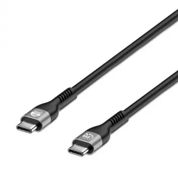 Manhattan USB-C uz USB-C kabelis 240 W 2 m vīr. uz vīr. melns 480 Mb/s