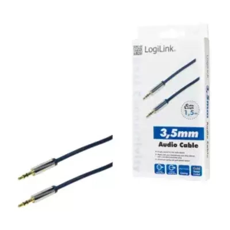 Audio kabelis LogiLink CA10150 1.5 m 3.5 mm zils