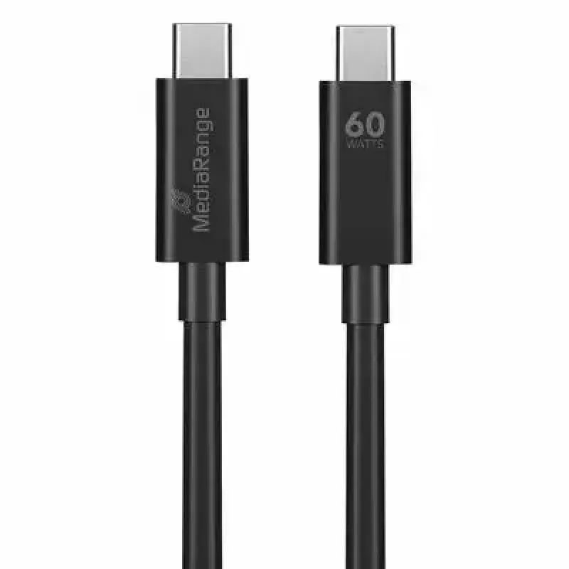 USB kabelis MediaRange MRCS213 1,2m USB 3.2 Gen 1 USB C Melns