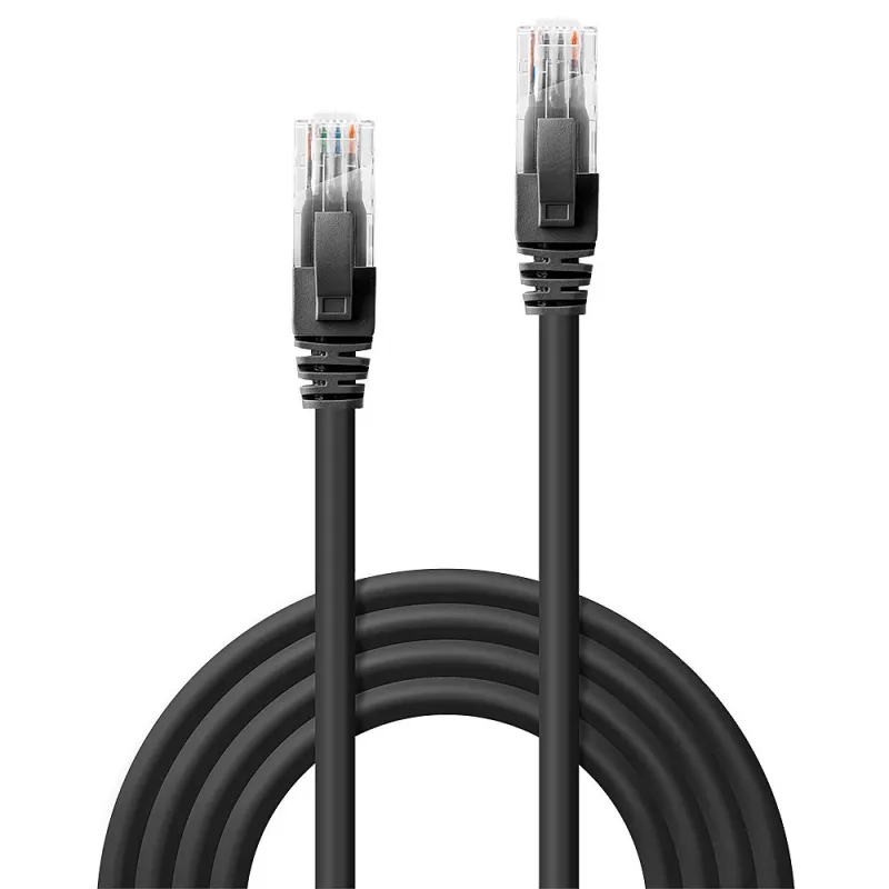 Tīkla kabelis Lindy 5m Cat.6 RJ-45 U/UTP Melns