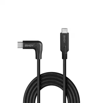 Lindy 1 m USB 3.2 Type C kabelis, 90° leņķis, 10 Gbps