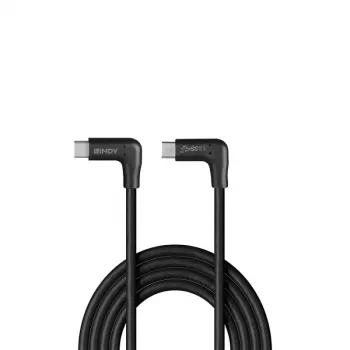 Lindy 1,5 m USB 3.2 leņķveida USB-C uz leņķveida USB-C kabelis, 10 Gbps