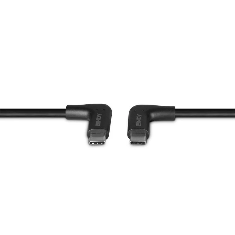 Lindy 1,5 m USB 3.2 leņķveida USB-C uz leņķveida USB-C kabelis, 10 Gbps